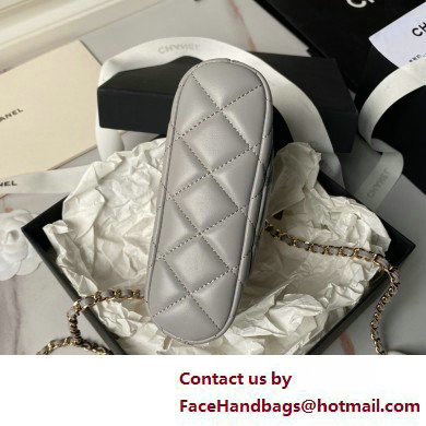 Chanel Lambskin  &  Gold-Tone Metal Clutch with Chain Bag AP4000 Gray 2025